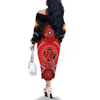 melbourne-renegades-anzac-2024-family-matching-off-shoulder-long-sleeve-dress-and-hawaiian-shirt-lest-we-forget-poppy-mix-camouflage