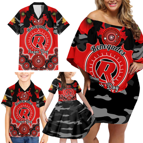 melbourne-renegades-anzac-2024-family-matching-off-shoulder-short-dress-and-hawaiian-shirt-lest-we-forget-poppy-mix-camouflage