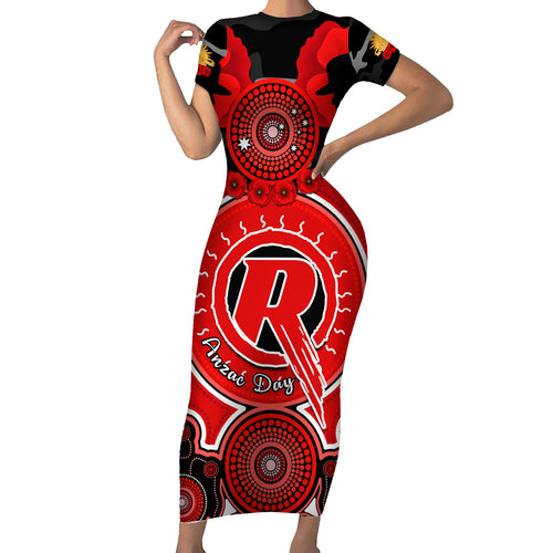melbourne-renegades-anzac-2024-short-sleeve-bodycon-dress-lest-we-forget-poppy-mix-camouflage