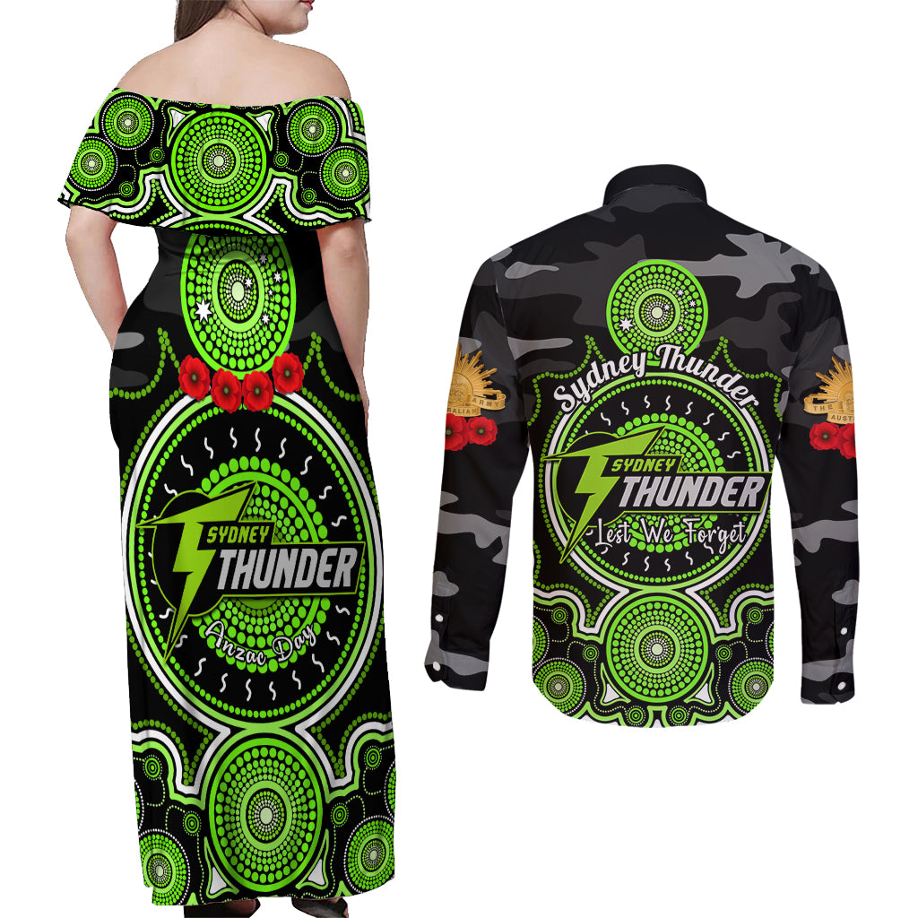 sydney-thunder-anzac-2024-couples-matching-off-shoulder-maxi-dress-and-long-sleeve-button-shirt-lest-we-forget-poppy-mix-camouflage