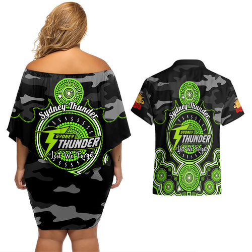 sydney-thunder-anzac-2024-couples-matching-off-shoulder-short-dress-and-hawaiian-shirt-lest-we-forget-poppy-mix-camouflage