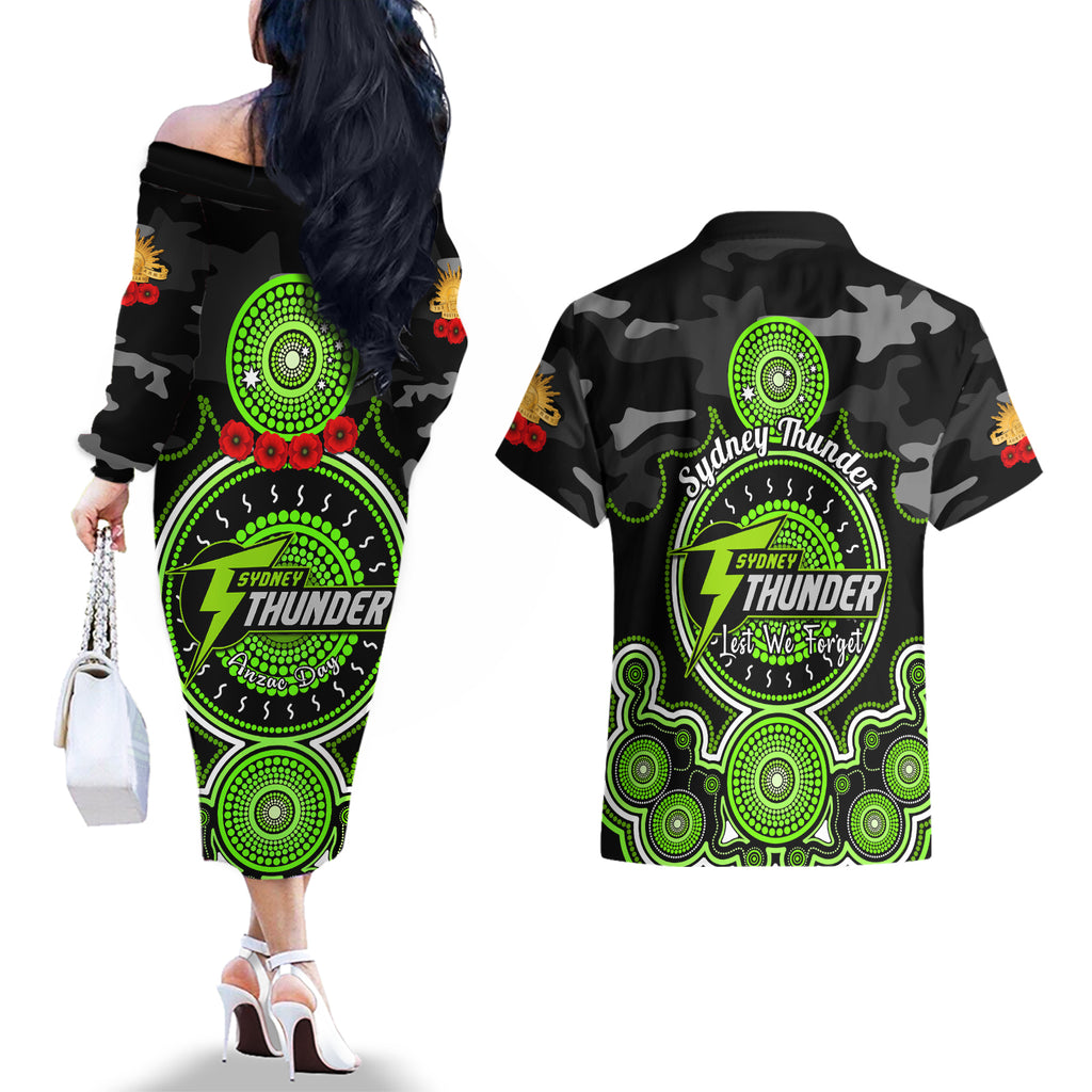 sydney-thunder-anzac-2024-couples-matching-off-the-shoulder-long-sleeve-dress-and-hawaiian-shirt-lest-we-forget-poppy-mix-camouflage