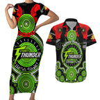 sydney-thunder-anzac-2024-couples-matching-short-sleeve-bodycon-dress-and-hawaiian-shirt-lest-we-forget-poppy-mix-camouflage