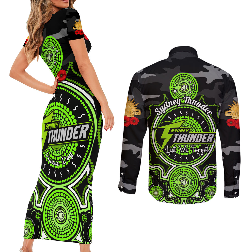 sydney-thunder-anzac-2024-couples-matching-short-sleeve-bodycon-dress-and-long-sleeve-button-shirt-lest-we-forget-poppy-mix-camouflage