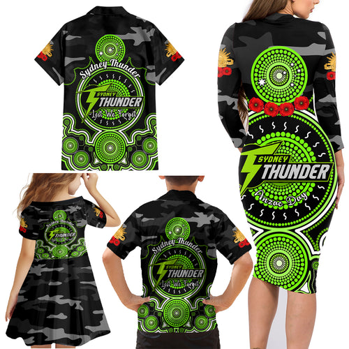 sydney-thunder-anzac-2024-family-matching-long-sleeve-bodycon-dress-and-hawaiian-shirt-lest-we-forget-poppy-mix-camouflage