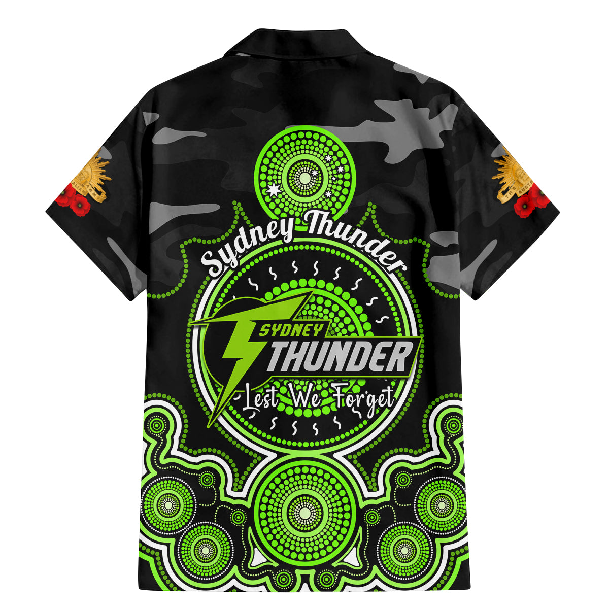 sydney-thunder-anzac-2024-family-matching-mermaid-dress-and-hawaiian-shirt-lest-we-forget-poppy-mix-camouflage