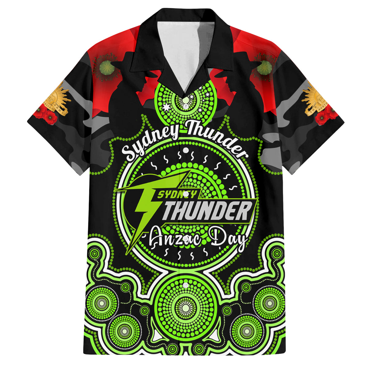 sydney-thunder-anzac-2024-family-matching-off-shoulder-long-sleeve-dress-and-hawaiian-shirt-lest-we-forget-poppy-mix-camouflage