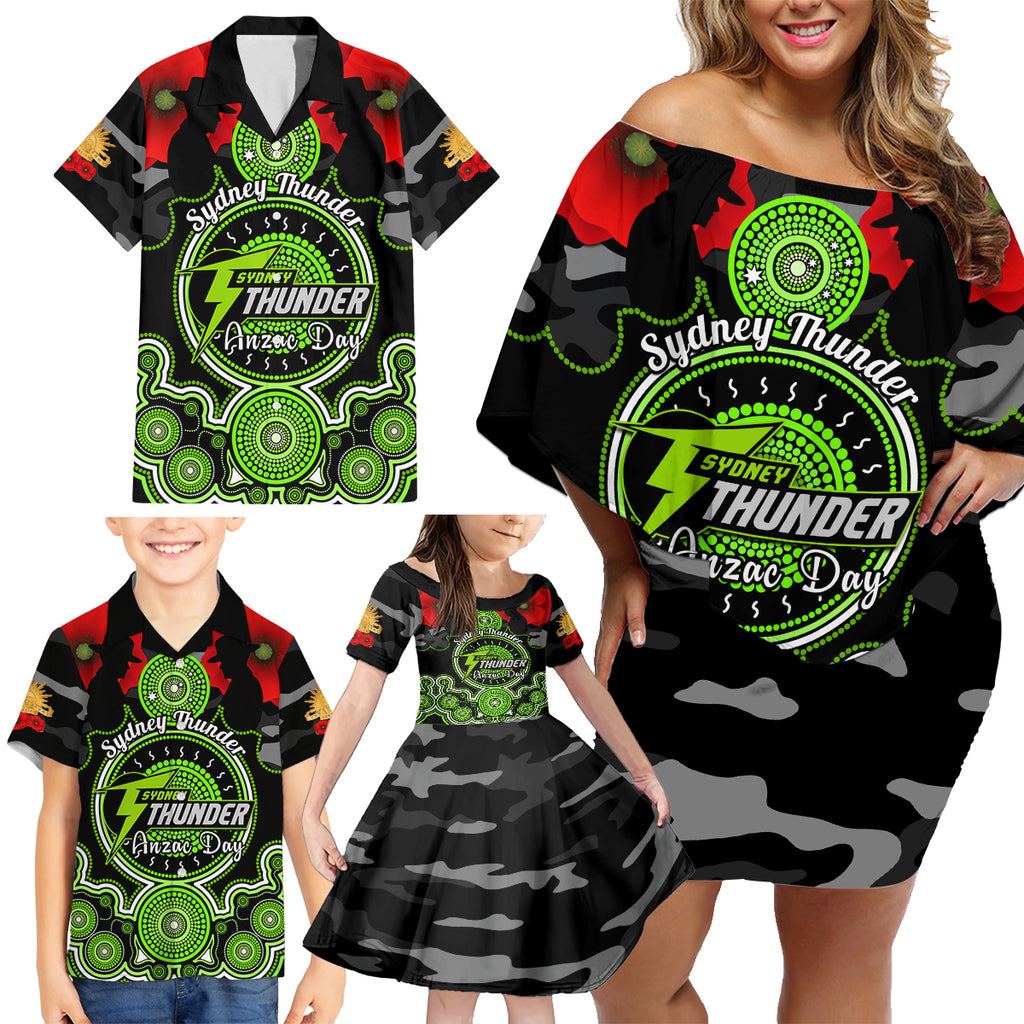 sydney-thunder-anzac-2024-family-matching-off-shoulder-short-dress-and-hawaiian-shirt-lest-we-forget-poppy-mix-camouflage
