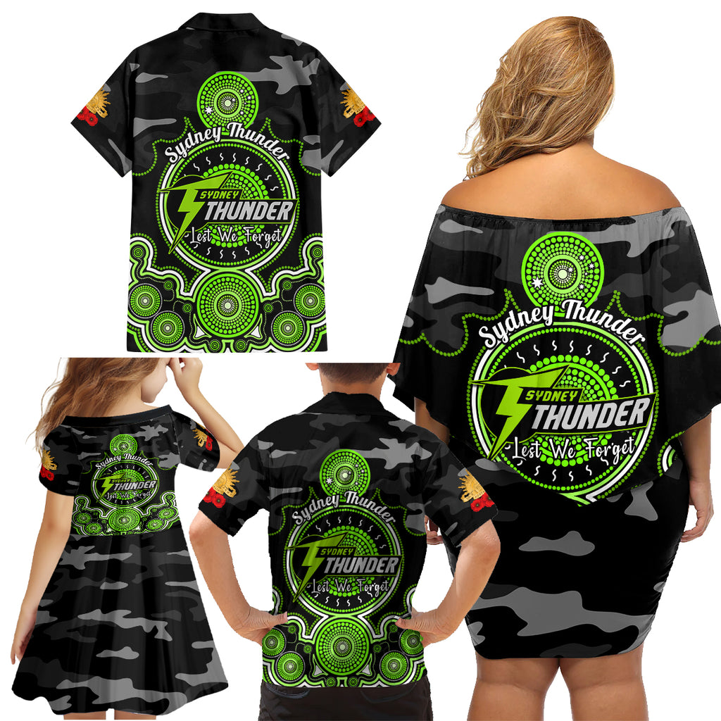 sydney-thunder-anzac-2024-family-matching-off-shoulder-short-dress-and-hawaiian-shirt-lest-we-forget-poppy-mix-camouflage