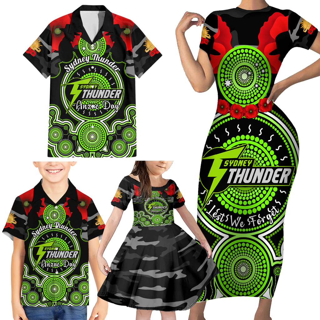 sydney-thunder-anzac-2024-family-matching-short-sleeve-bodycon-dress-and-hawaiian-shirt-lest-we-forget-poppy-mix-camouflage