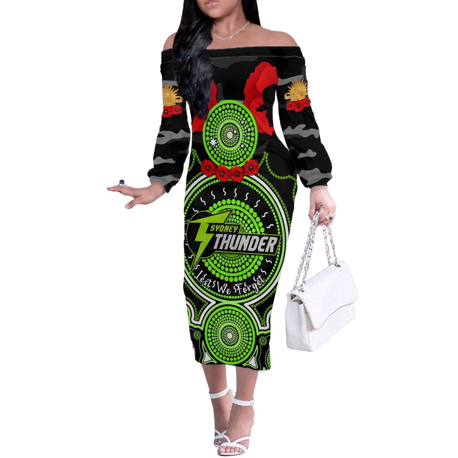 sydney-thunder-anzac-2024-off-the-shoulder-long-sleeve-dress-lest-we-forget-poppy-mix-camouflage