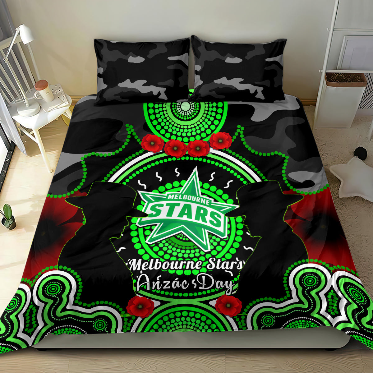 melbourne-stars-anzac-2024-bedding-set-lest-we-forget-poppy-mix-camouflage