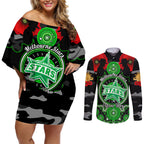 melbourne-stars-anzac-2024-couples-matching-off-shoulder-short-dress-and-long-sleeve-button-shirt-lest-we-forget-poppy-mix-camouflage