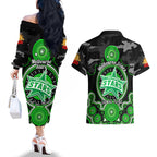 melbourne-stars-anzac-2024-couples-matching-off-the-shoulder-long-sleeve-dress-and-hawaiian-shirt-lest-we-forget-poppy-mix-camouflage