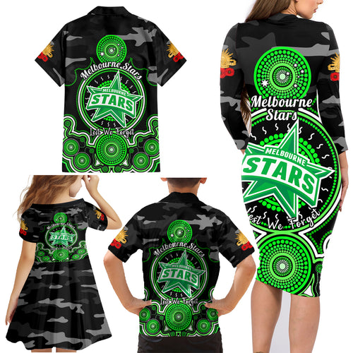 melbourne-stars-anzac-2024-family-matching-long-sleeve-bodycon-dress-and-hawaiian-shirt-lest-we-forget-poppy-mix-camouflage