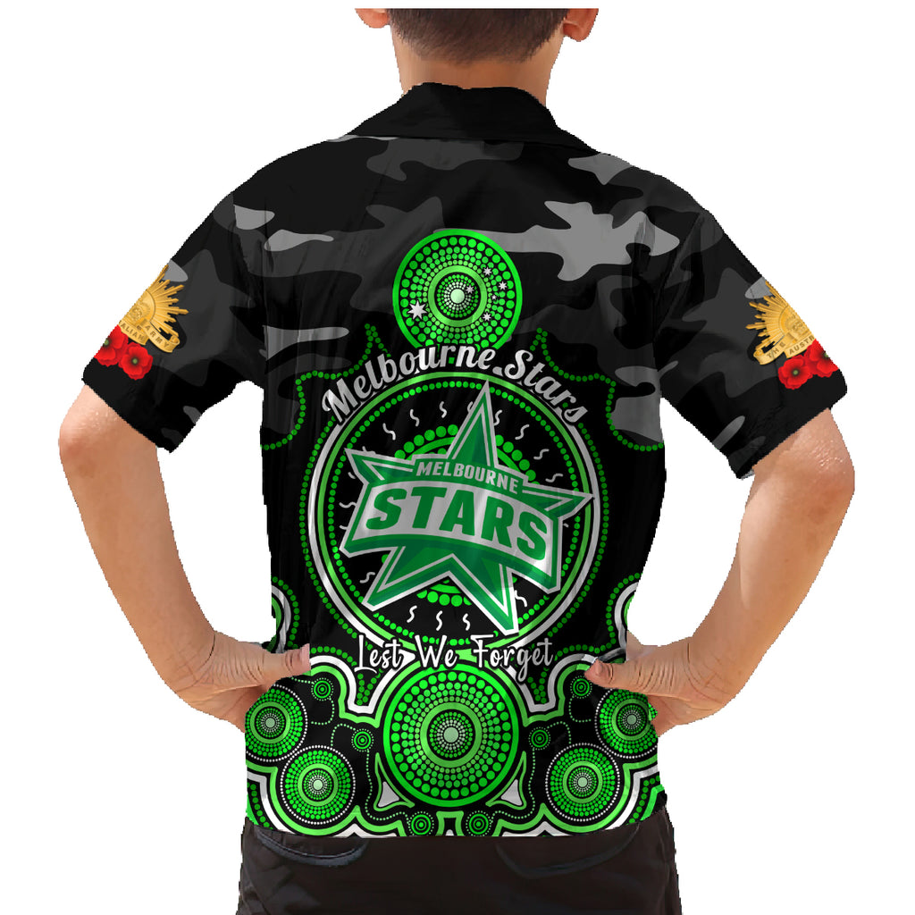 melbourne-stars-anzac-2024-family-matching-mermaid-dress-and-hawaiian-shirt-lest-we-forget-poppy-mix-camouflage