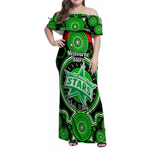 melbourne-stars-anzac-2024-family-matching-off-shoulder-maxi-dress-and-hawaiian-shirt-lest-we-forget-poppy-mix-camouflage