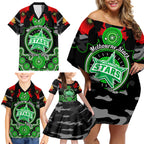 melbourne-stars-anzac-2024-family-matching-off-shoulder-short-dress-and-hawaiian-shirt-lest-we-forget-poppy-mix-camouflage