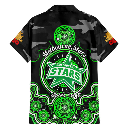 melbourne-stars-anzac-2024-family-matching-off-shoulder-short-dress-and-hawaiian-shirt-lest-we-forget-poppy-mix-camouflage