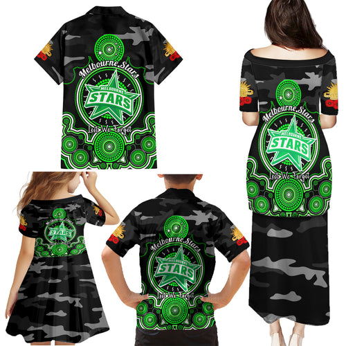 melbourne-stars-anzac-2024-family-matching-puletasi-dress-and-hawaiian-shirt-lest-we-forget-poppy-mix-camouflage