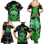 melbourne-stars-anzac-2024-family-matching-summer-maxi-dress-and-hawaiian-shirt-lest-we-forget-poppy-mix-camouflage