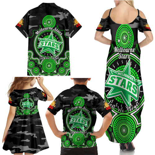 melbourne-stars-anzac-2024-family-matching-summer-maxi-dress-and-hawaiian-shirt-lest-we-forget-poppy-mix-camouflage