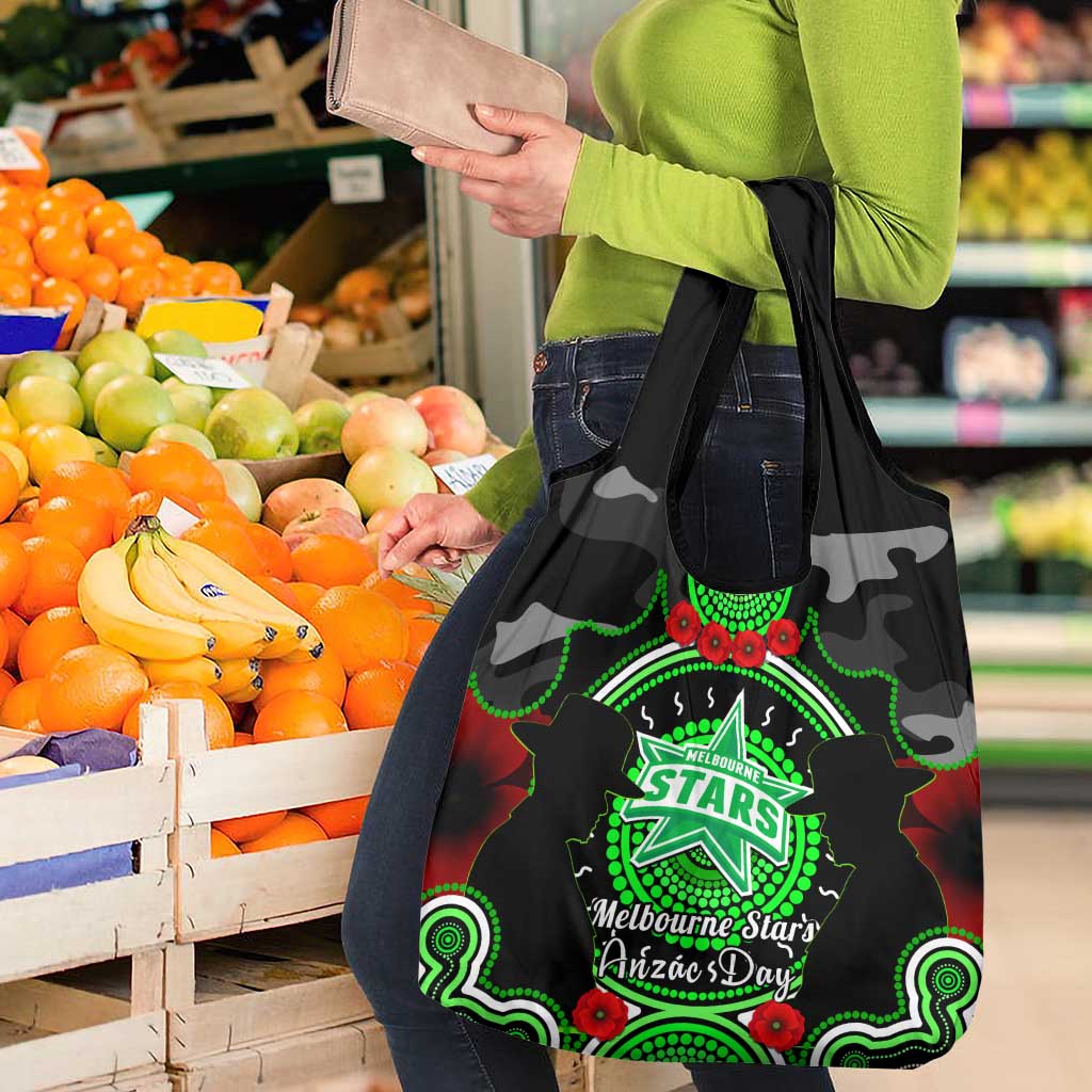 Melbourne Stars ANZAC 2024 Grocery Bag Lest We Forget Poppy Mix Camouflage
