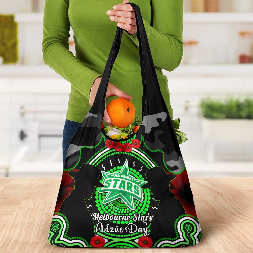 Melbourne Stars ANZAC 2024 Grocery Bag Lest We Forget Poppy Mix Camouflage