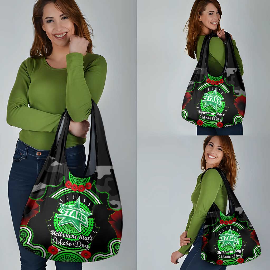 Melbourne Stars ANZAC 2024 Grocery Bag Lest We Forget Poppy Mix Camouflage