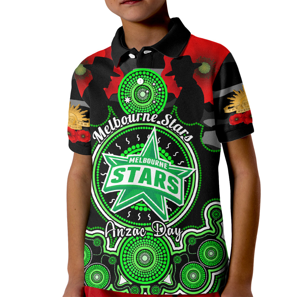 melbourne-stars-anzac-2024-kid-polo-shirt-lest-we-forget-poppy-mix-camouflage