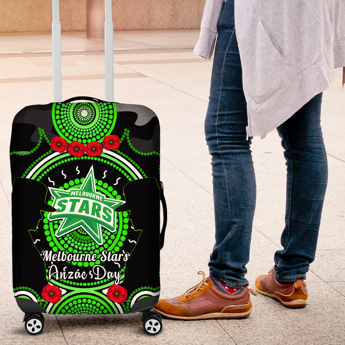 melbourne-stars-anzac-2024-luggage-cover-lest-we-forget-poppy-mix-camouflage