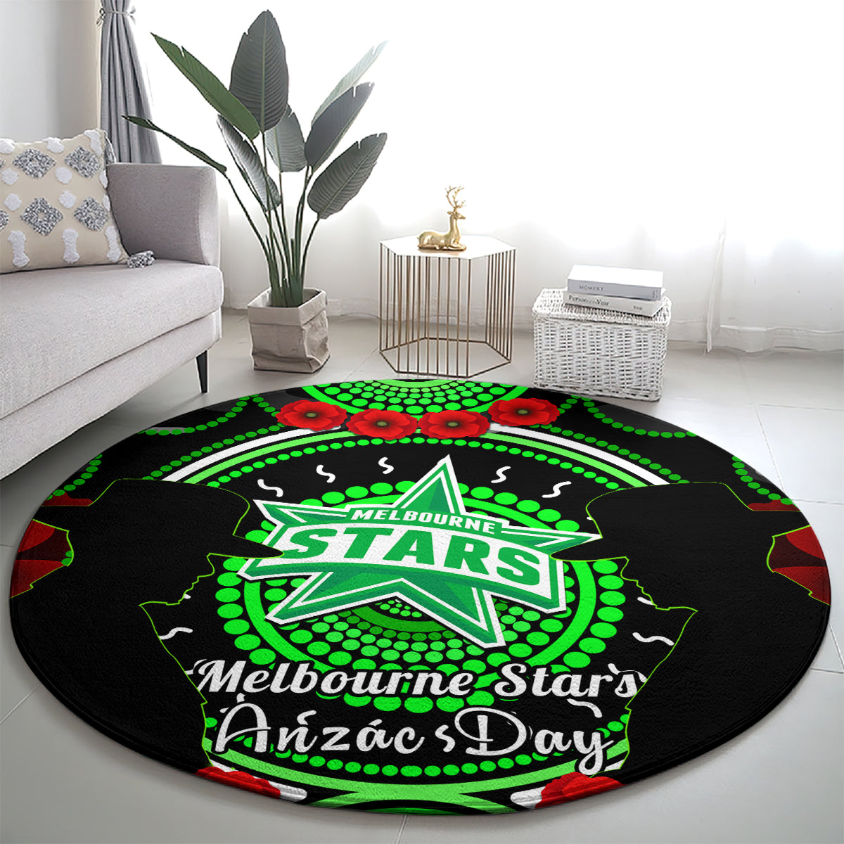 melbourne-stars-anzac-2024-round-carpet-lest-we-forget-poppy-mix-camouflage