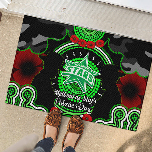 melbourne-stars-anzac-2024-rubber-doormat-lest-we-forget-poppy-mix-camouflage