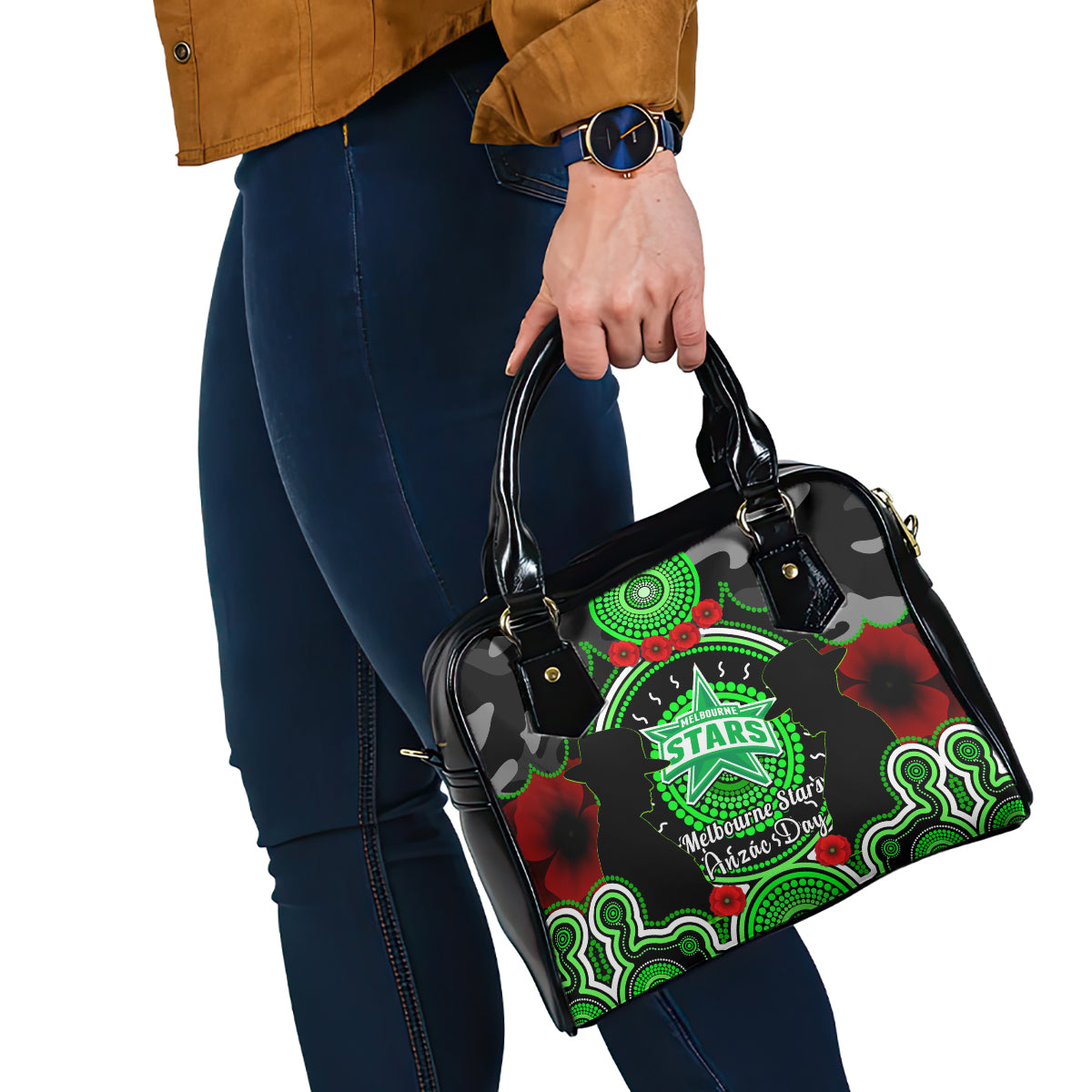 melbourne-stars-anzac-2024-shoulder-handbag-lest-we-forget-poppy-mix-camouflage
