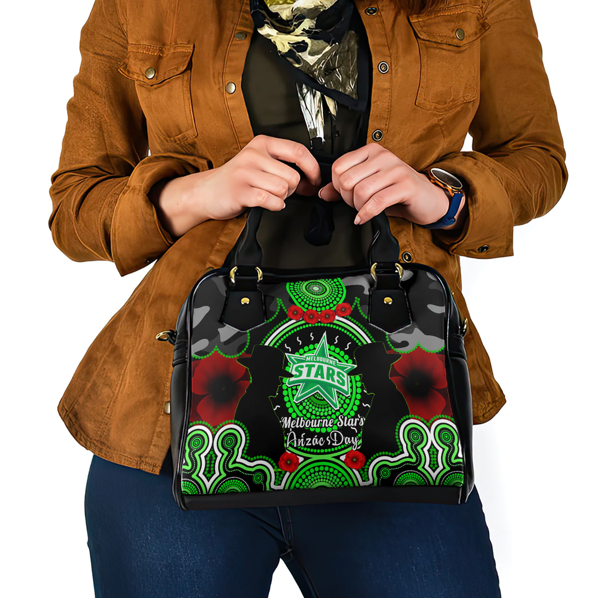 melbourne-stars-anzac-2024-shoulder-handbag-lest-we-forget-poppy-mix-camouflage