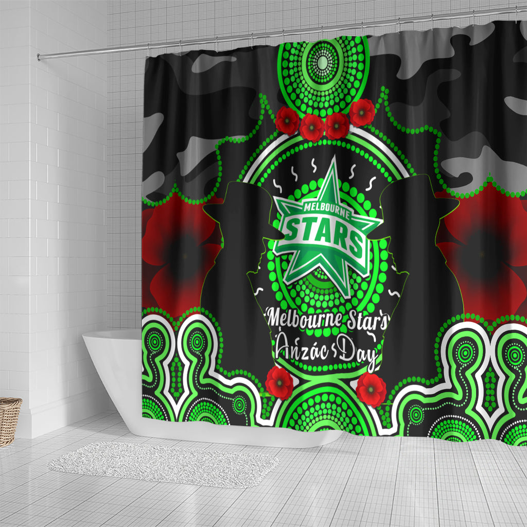 melbourne-stars-anzac-2024-shower-curtain-lest-we-forget-poppy-mix-camouflage