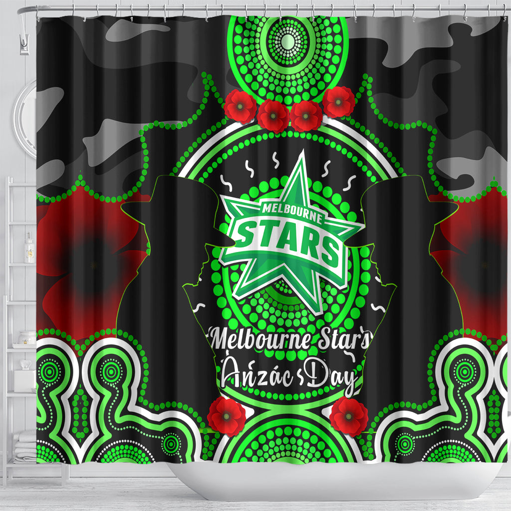 melbourne-stars-anzac-2024-shower-curtain-lest-we-forget-poppy-mix-camouflage