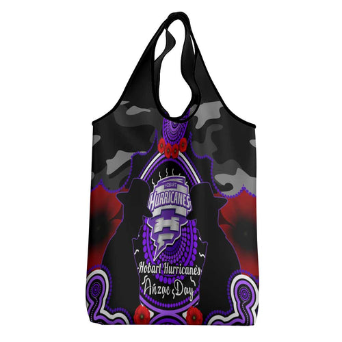 Hobart Hurricanes ANZAC 2024 Grocery Bag Lest We Forget Poppy Mix Camouflage