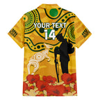 Custom Matildas ANZAC Day Hawaiian Shirt Lest We Forget Poppies Mix Camouflage Gold