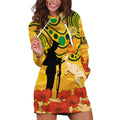 Custom Matildas ANZAC Day Hoodie Dress Lest We Forget Poppies Mix Camouflage Gold