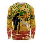 Custom Matildas ANZAC Day Long Sleeve Shirt Lest We Forget Poppies Mix Camouflage Gold
