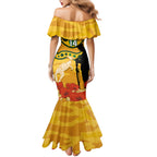 Custom Matildas ANZAC Day Mermaid Dress Lest We Forget Poppies Mix Camouflage Gold