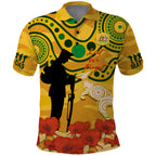 Custom Matildas ANZAC Day Polo Shirt Lest We Forget Poppies Mix Camouflage Gold