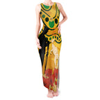 Custom Matildas ANZAC Day Tank Maxi Dress Lest We Forget Poppies Mix Camouflage Gold