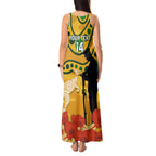 Custom Matildas ANZAC Day Tank Maxi Dress Lest We Forget Poppies Mix Camouflage Gold