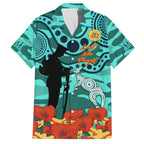 Custom Matildas ANZAC Day Hawaiian Shirt Lest We Forget Poppies Mix Camouflage Turquoise