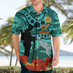 Custom Matildas ANZAC Day Hawaiian Shirt Lest We Forget Poppies Mix Camouflage Turquoise