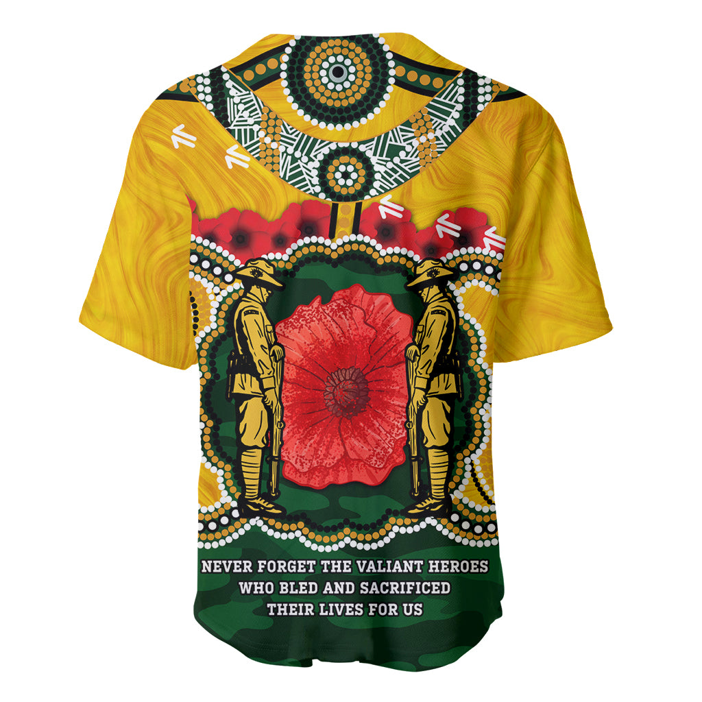 Matildas ANZAC Day 2024 Baseball Jersey Australian Army We Will Remember Them Aboriginal Art