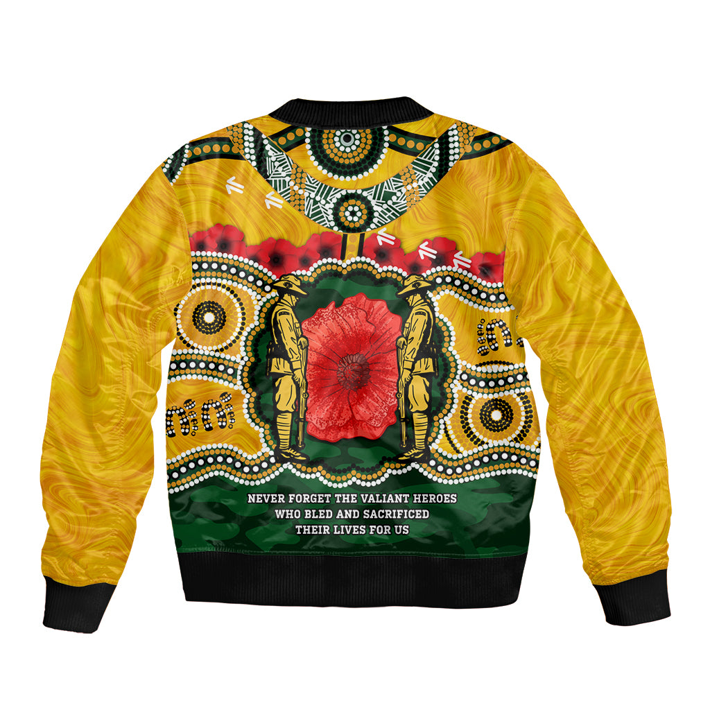 Matildas ANZAC Day 2024 Bomber Jacket Australian Army We Will Remember Them Aboriginal Art