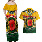 Matildas ANZAC Day 2024 Couples Matching Off Shoulder Maxi Dress and Hawaiian Shirt Australian Army We Will Remember Them Aboriginal Art